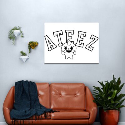 Ateez Yunho Teezmon Zzangmon Canvas Print Official Ateez Merch