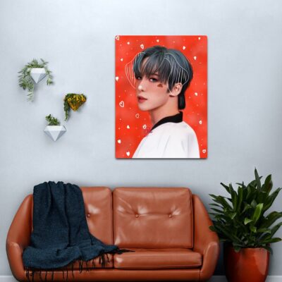 Yunho Ateez Puppy Fanart Canvas Print Official Ateez Merch