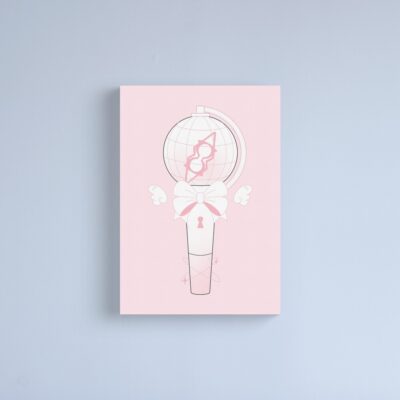 Ateez Lightstick Kpop Pink Kawaii Canvas Print Official Ateez Merch