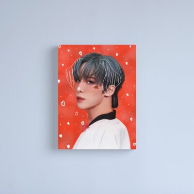 Yunho Ateez Puppy Fanart Canvas Print Official Ateez Merch