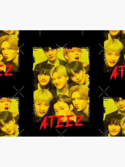 Ateez Kpop Group Members Yellow Kpop Rgb Color Design Tapestry Official Ateez Merch