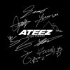 Ateez - Logo + Autographs (Black) Tote Bag Official Ateez Merch