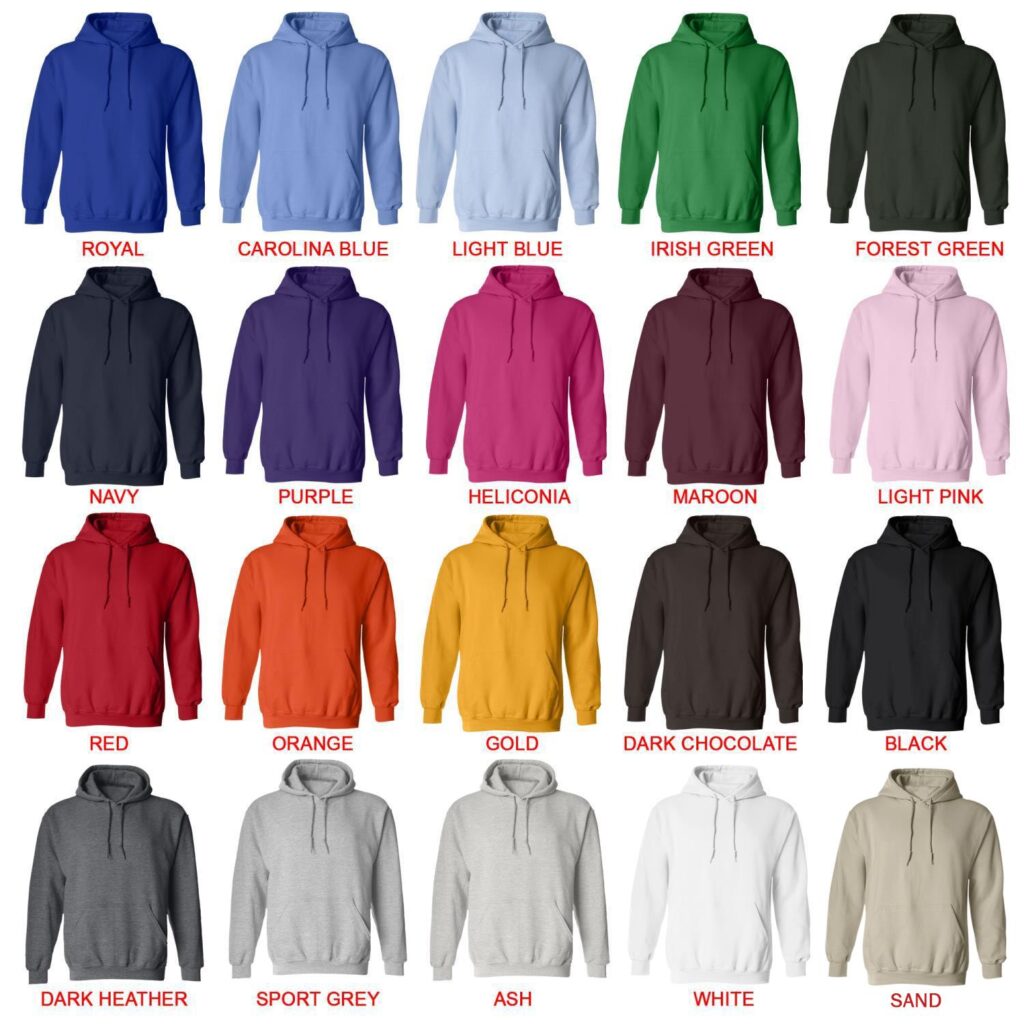 hoodie color chart - Ateez Gifts