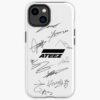 Ateez - Logo + Signatures - White Iphone Case Official Ateez Merch