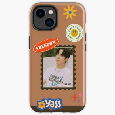 Ateez Yunho Stamp With Retro Stickers Iphone Case Official Ateez Merch