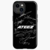 Ateez - Logo + Autographs (Black) Iphone Case Official Ateez Merch