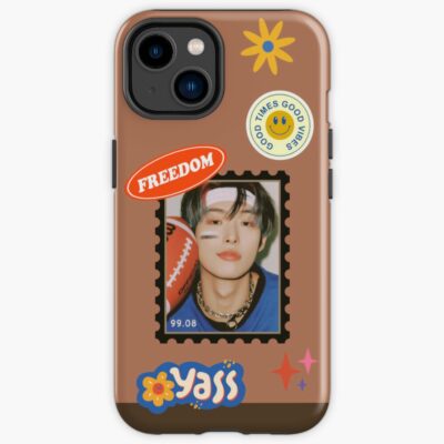 Ateez Mingi Stamp With Retro Stickers Iphone Case Official Ateez Merch