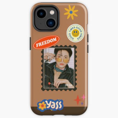 Ateez Seonghwa Stamp With Retro Stickers Iphone Case Official Ateez Merch