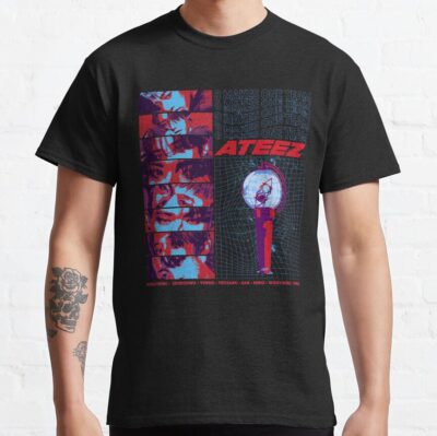 Ateez Ot8 Retro Streetwear Inspired Design T-Shirt Official Ateez Merch