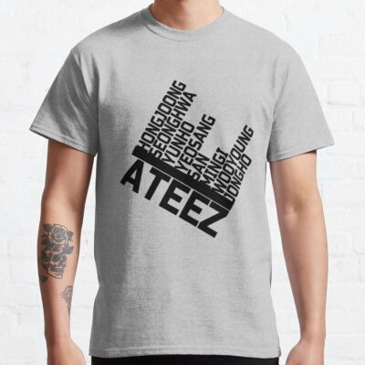 Ateez Member Names Design T-Shirt Official Ateez Merch