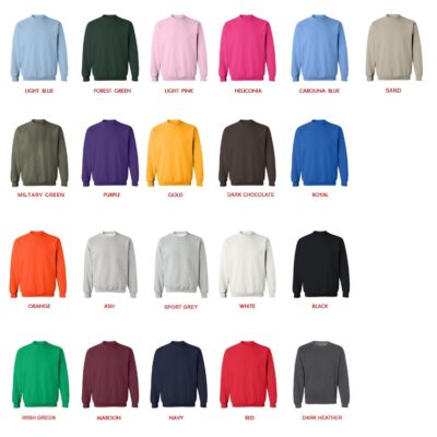 sweatshirt color chart - Ateez Gifts