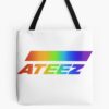 Ateez Rainbow Logo Tote Bag Official Ateez Merch