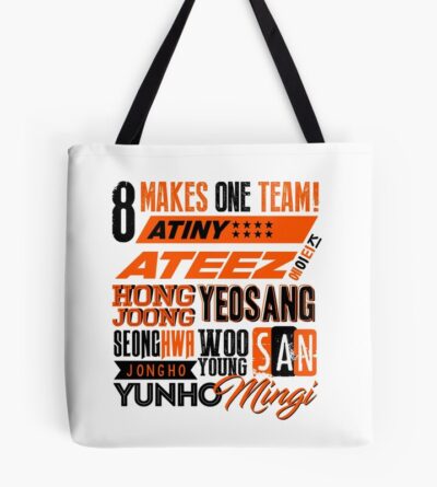 Ateez Font Collage Tote Bag Official Ateez Merch