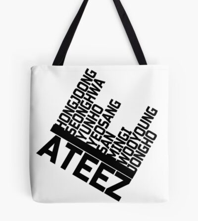 Ateez Member Names Design Tote Bag Official Ateez Merch