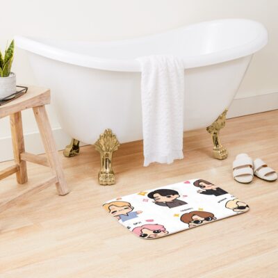 Ateez Meme Mania: K-Pop Delight Sticker Collection Bath Mat Official Ateez Merch