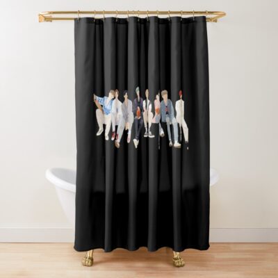 Ateez Wave Shower Curtain Official Ateez Merch