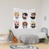 Ateez Meme Mania: K-Pop Delight Sticker Collection Tapestry Official Ateez Merch