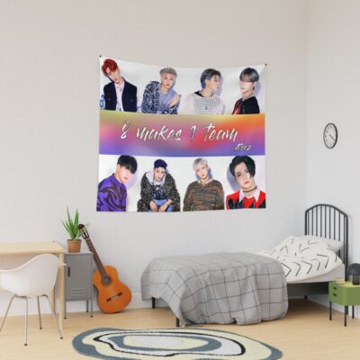 8 Makes 1 Team - Ateez Tapestry Official Ateez Merch